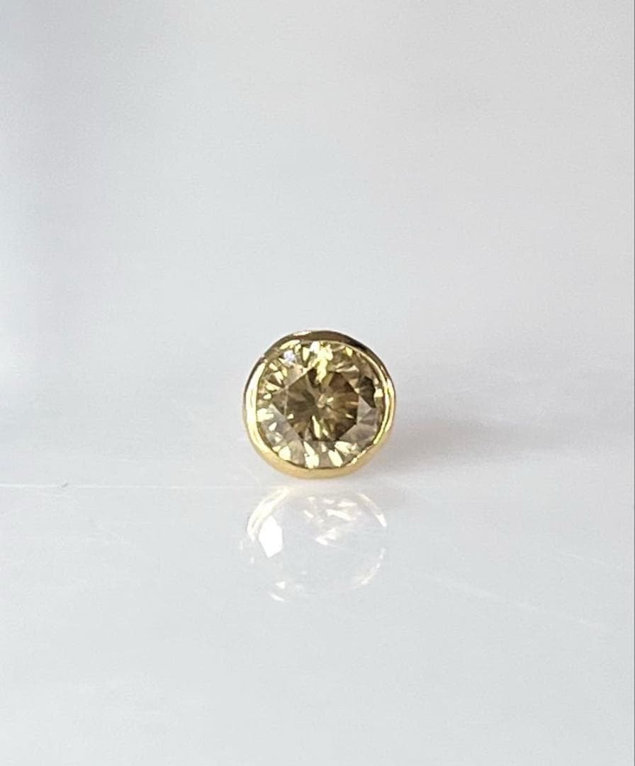 K18 天然ダイヤモンドフクリン片耳ピアス 0.25ct