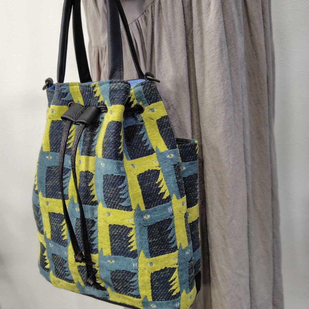 soo様　ミナペルホネン/thoroughbredサラブレットネイビー/巾着Lサ