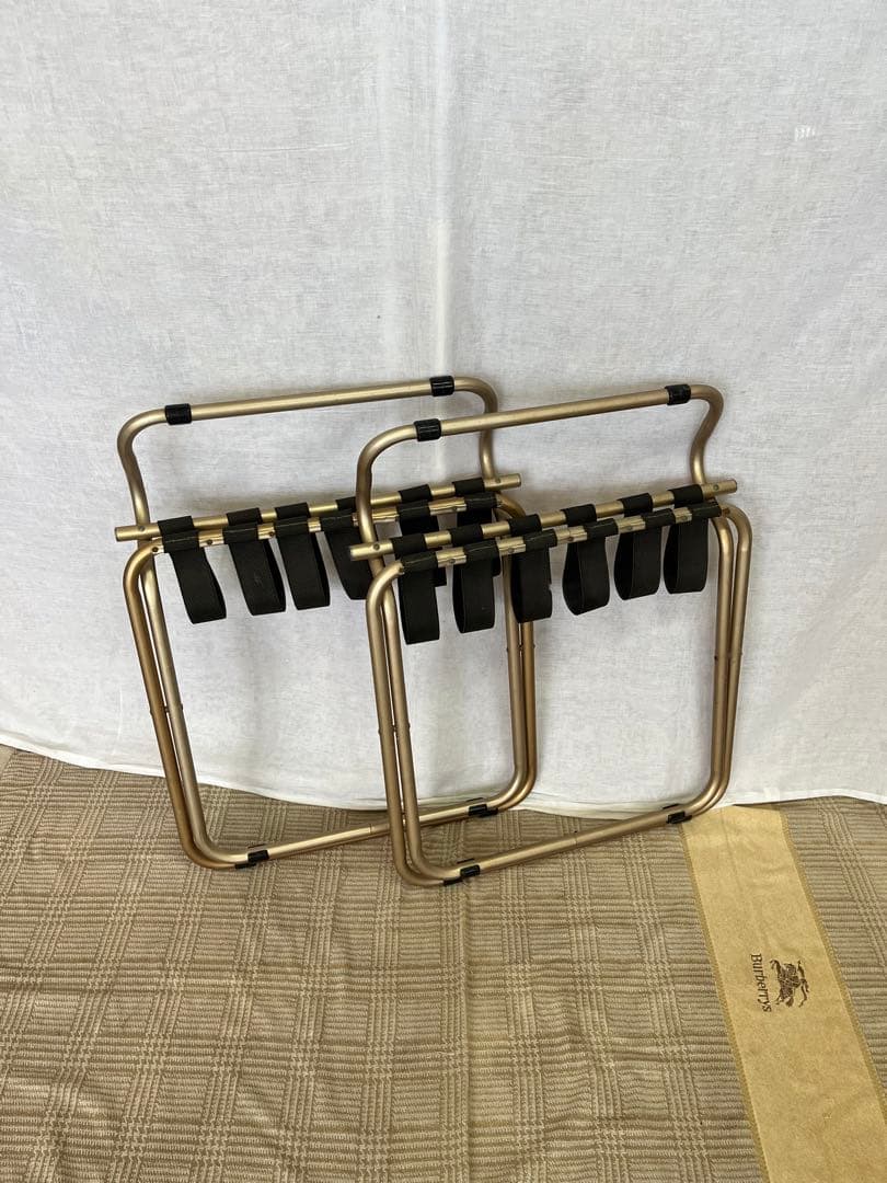 【中古品】③アルミフレーム バゲージラック ラゲッジスタンド 2点 ホテルライク