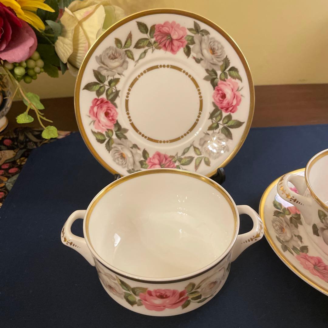 ロイヤルウースター　バラの花柄 スープカップ 2個セット　ロイヤルガーデン　レア
