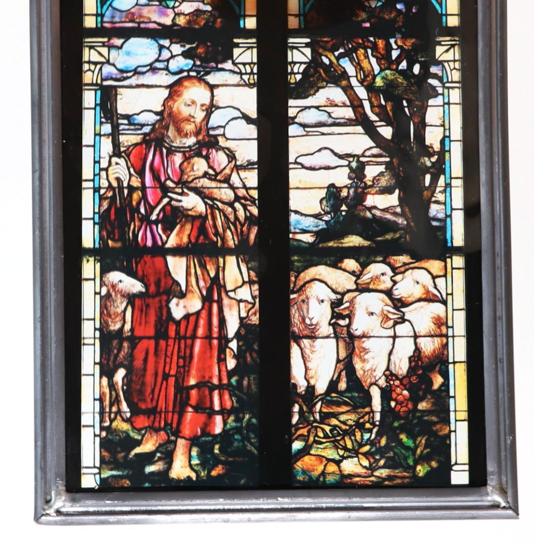 イエス・キリスト 善き羊飼い ヴィンテージ・ステンドグラス アメリカ製 教会