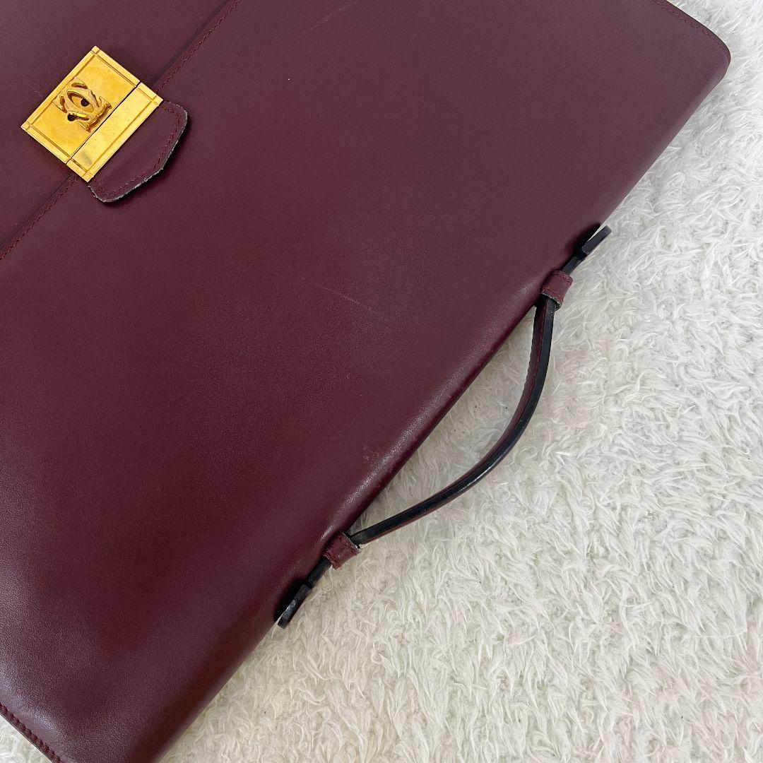 Cartier カルティエ バーガンディ レザー ビジネスバッグ
