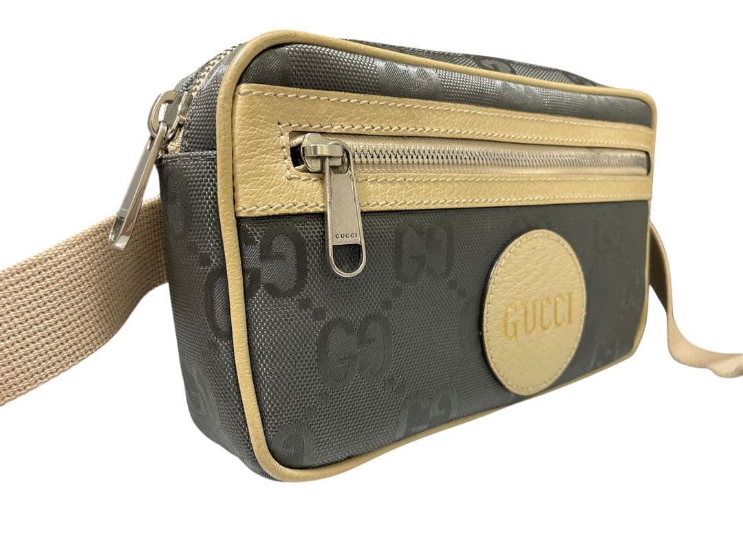 GUCCI グッチ　オフザグリッド　ボディバッグ　ウエストポーチ　GG レザー