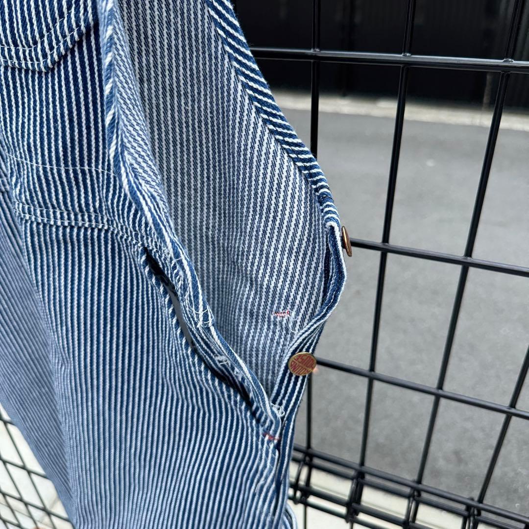 USA製 ROUND HOUSE オーバーオール ヒッコリーストライプ