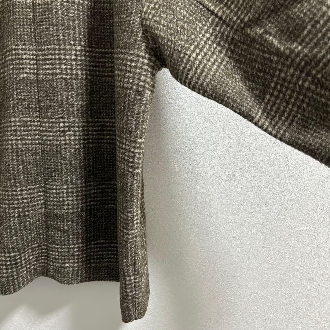 spick&span Wスライバーチェックハーフコート36 ブラウン
