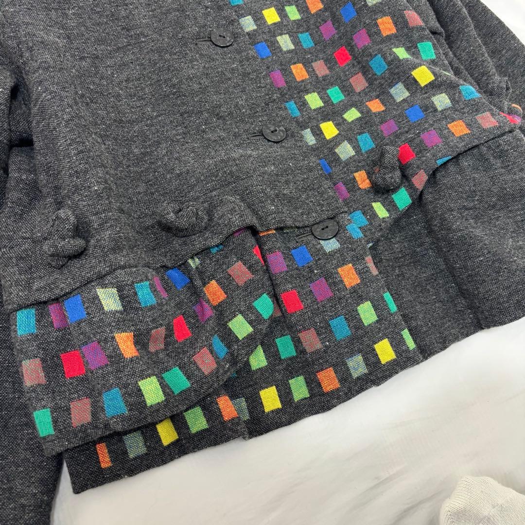 美品 慈雨 ウール コート 変形 ハーフコート 40サイズ