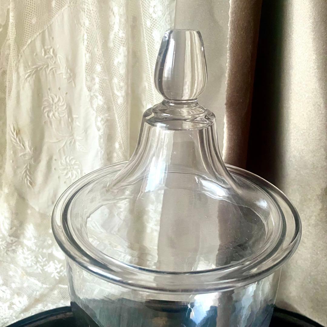 大きな蓋付きガラスボンボニエール　お菓子入れ19世紀店舗什器フランスアンティーク