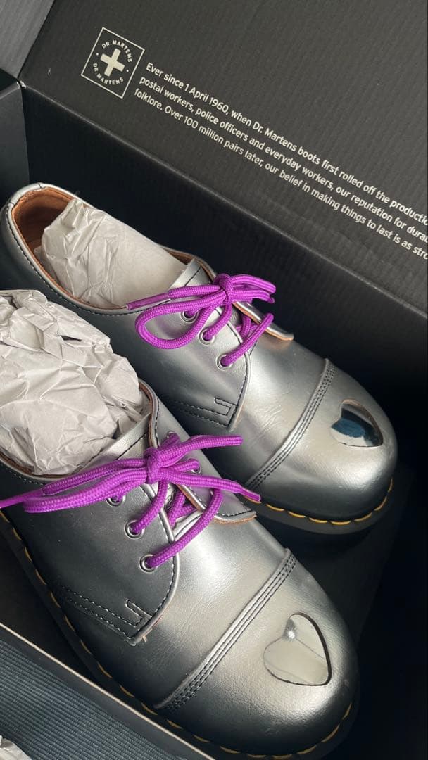 【美品】Dr. Martens Madame シルバー ローファー