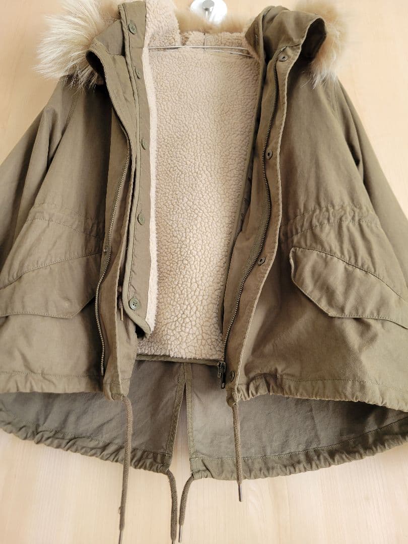 JOURNAL STANDARD ファー付きボアライニングジャケット カーキ　M