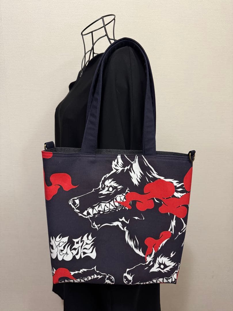 大相撲　狼雅　二子山部屋　相撲　浴衣　反物　和柄　粗布　バッグ❶