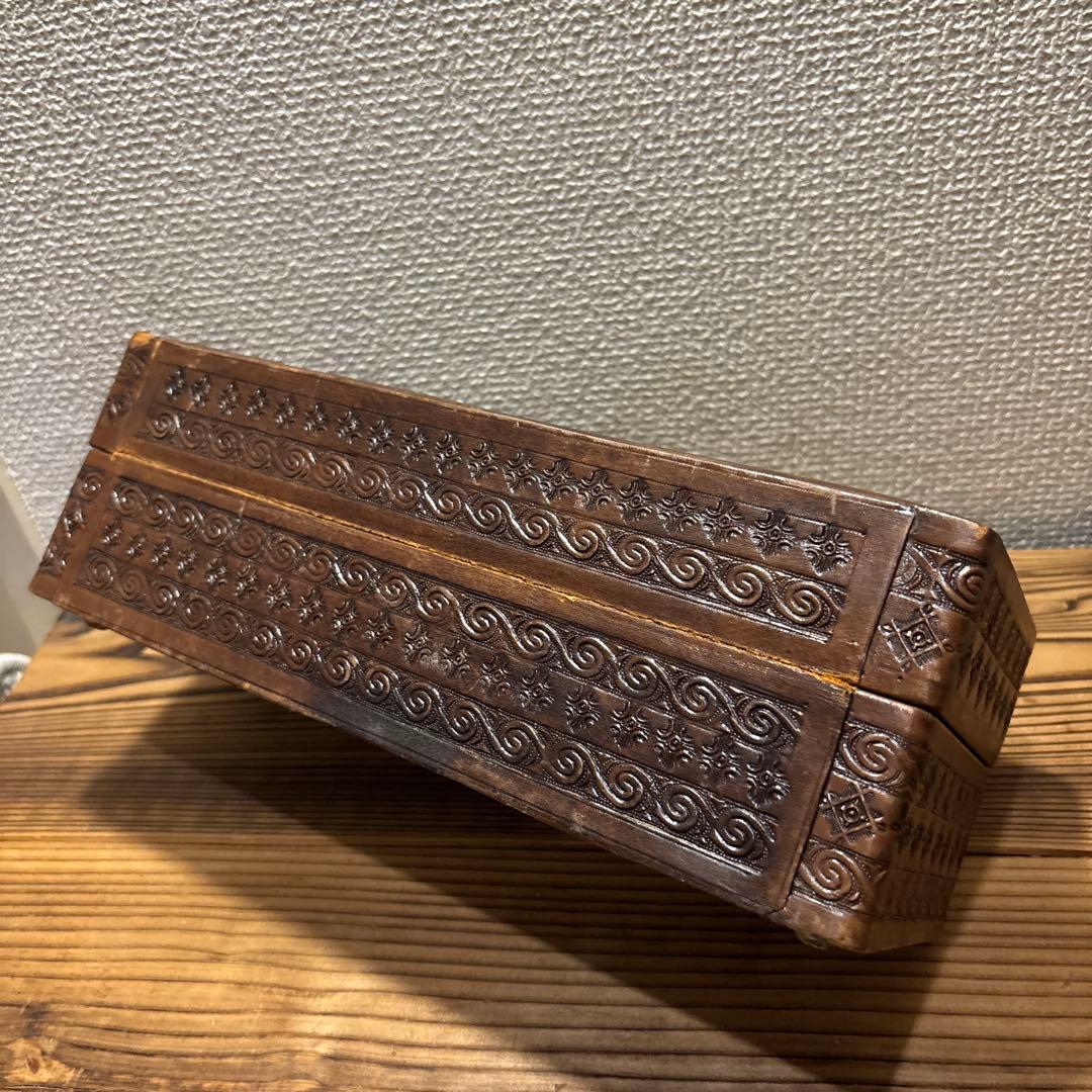 アンティーク　カジノセット　レザーボックスセット　ドミノ・トランプ・ダイス