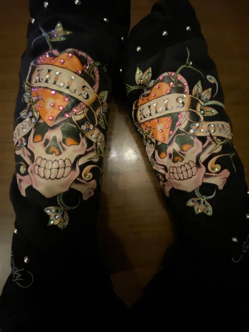 Ed Hardy スカルデザインブーツ