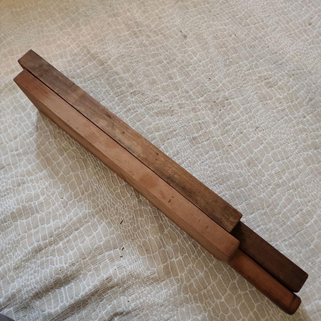 菓子木型2点セット-10　古い 木型 菓子型 和菓子 木製 古道具 古物