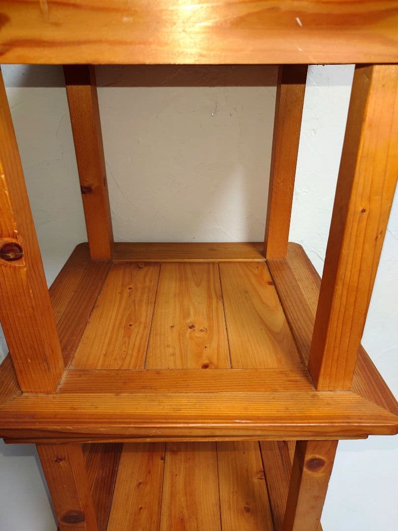 天然木 オープンシェルフ 2段ボックス ウッドラック小物入れ 収納 飾り棚 花台