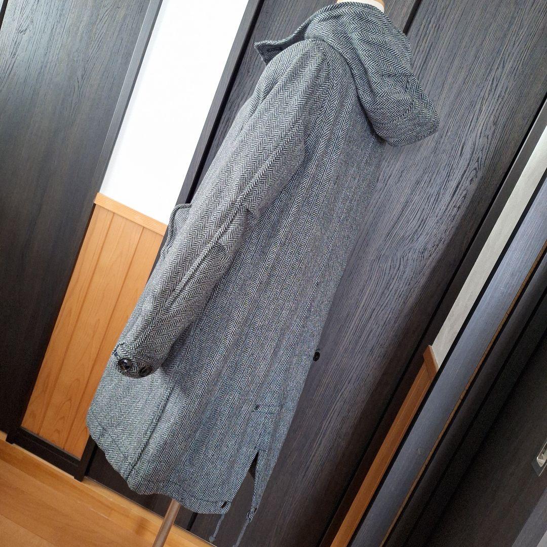 ジョンブル　Johnbull　ヘリンボーンモッズコート　S　ブラック×グレー