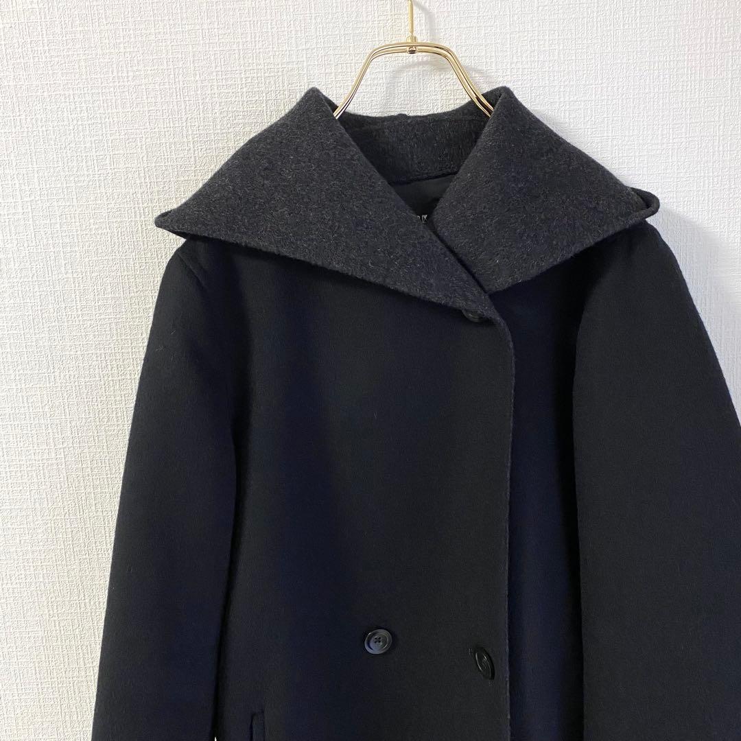 23区 ソフトリバーフーテッドコート　38 ブラック　黒