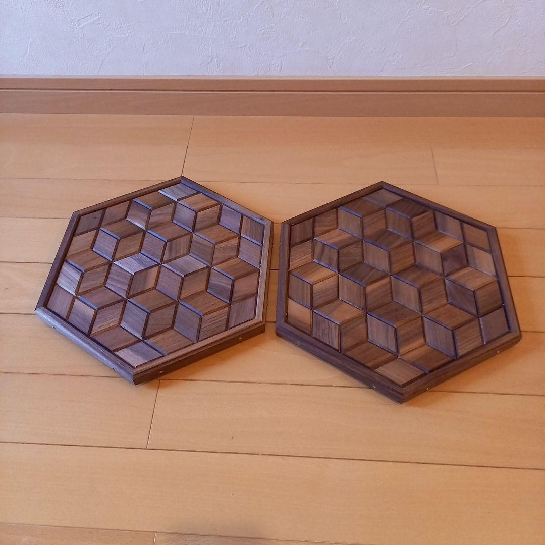 三脚テーブル天板　天然無垢　ウォルナット２枚セットソフトデニム専用袋付き
