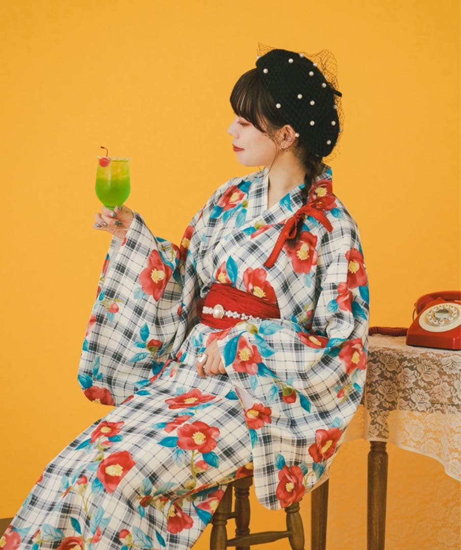 クティールとレトロ 2wayレトロ浴衣セット Honeys かごバッグ