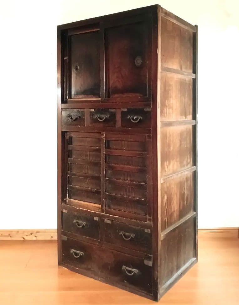 生活用 多目的箪笥 水屋　食器棚 明治時代 ⚠️京都市引き取り限定