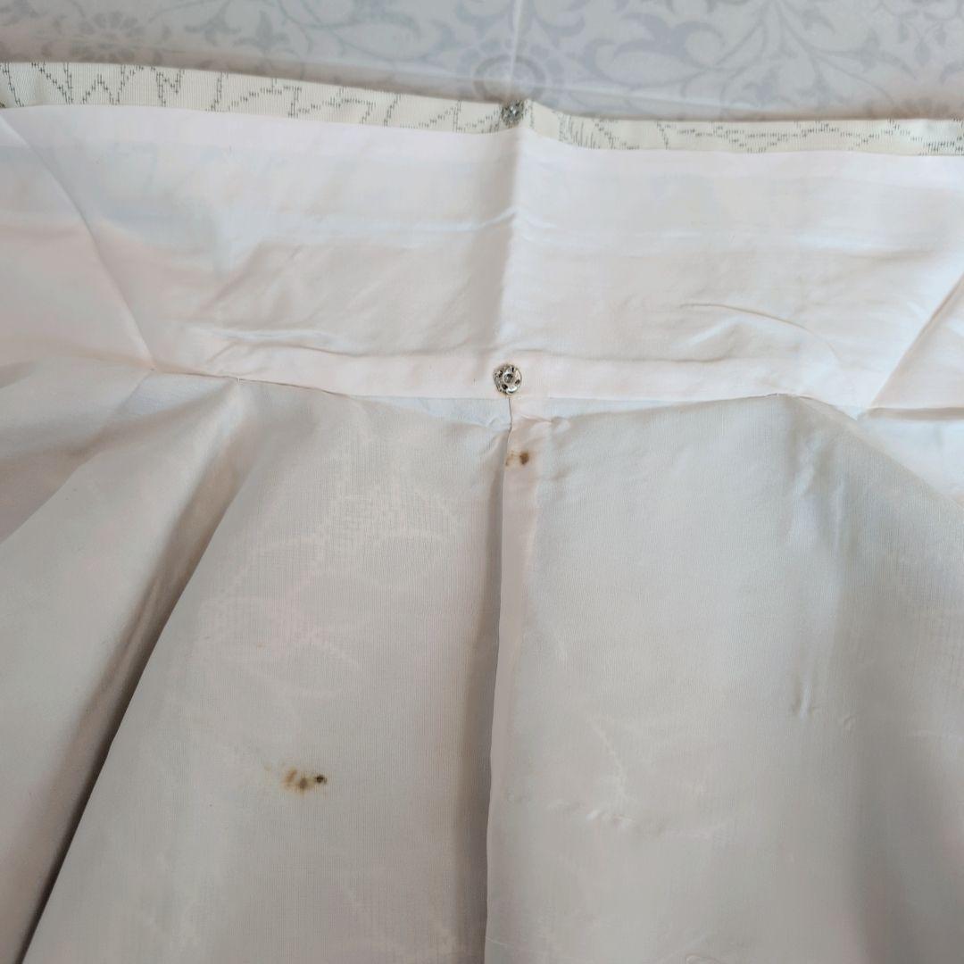 小紋　フルセット　着物　白地　花　しつけ糸　花　可愛い　おしゃれ　O3