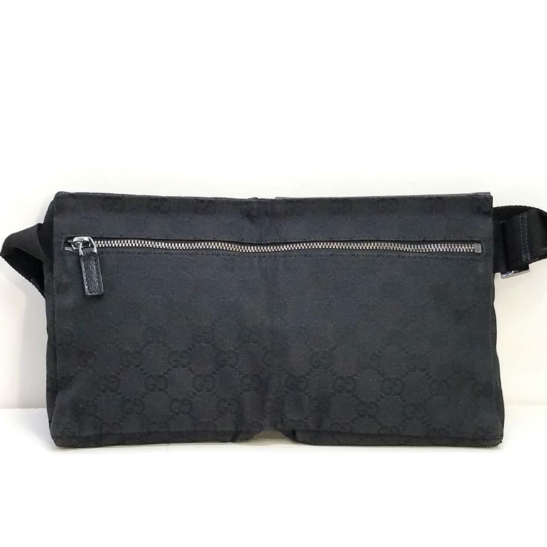 GUCCI グッチ ウエストボディーバッグ 財布 GGキャンバス 黒 ブラック