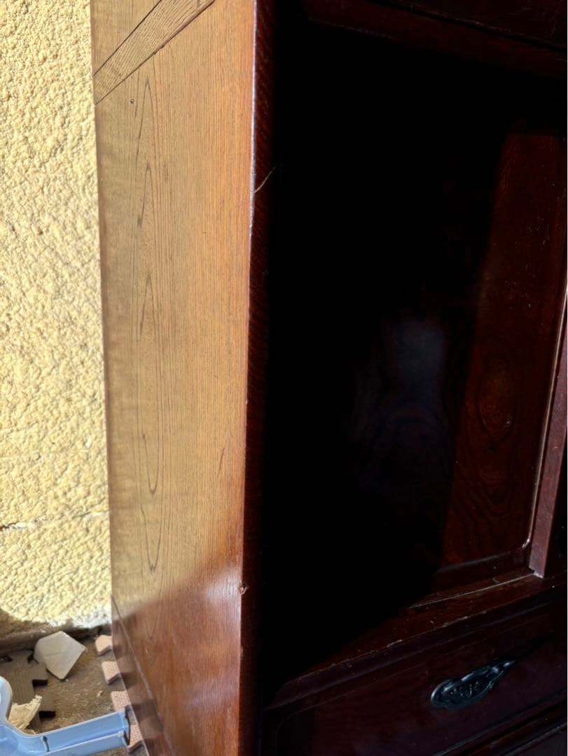 和茶箪笥　和茶タンス　高級　和家具　日本製　アンティーク　昭和レトロ　ガラス戸