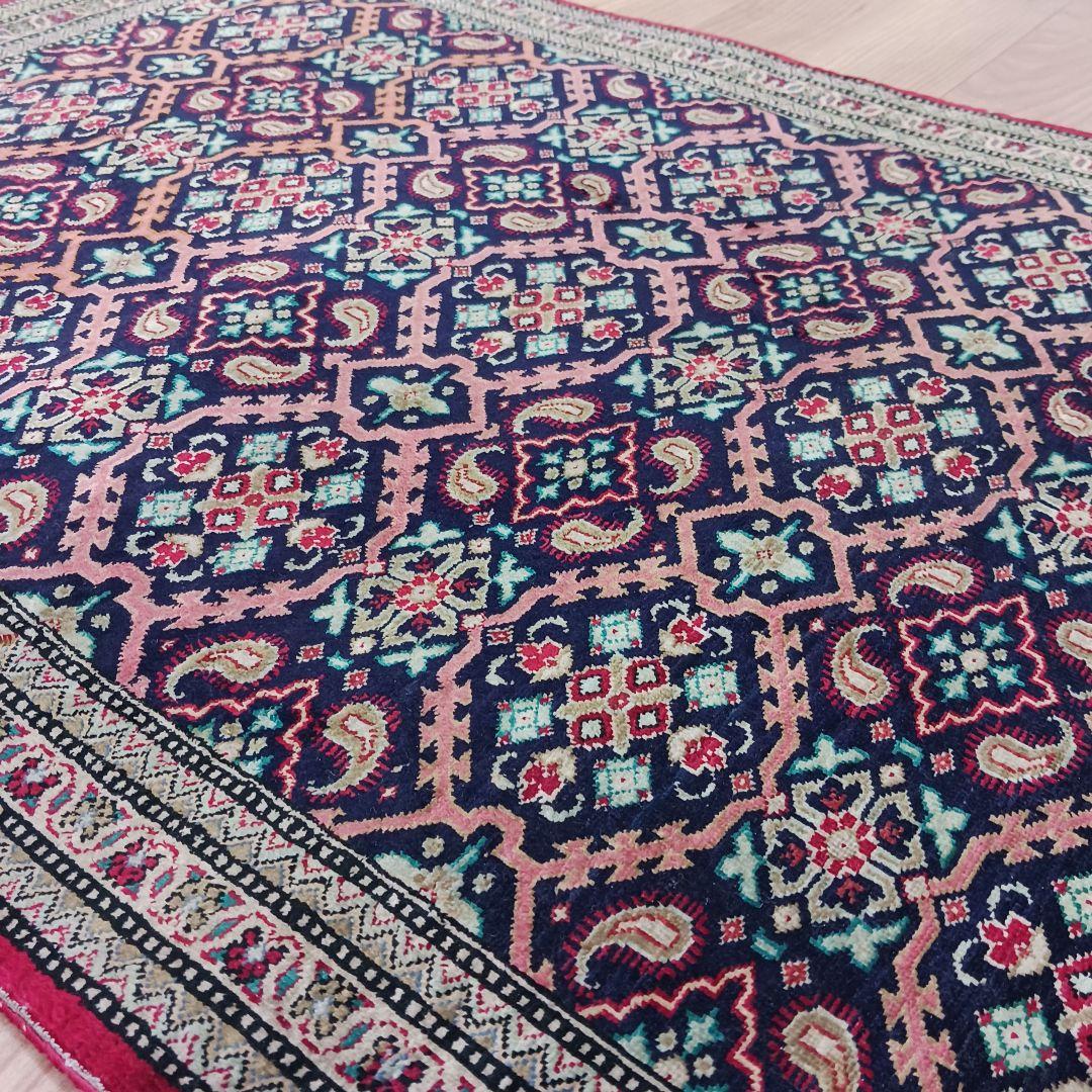 Y3076 ペルシャ絨毯 クム産 シルク100% 手織80万ノット