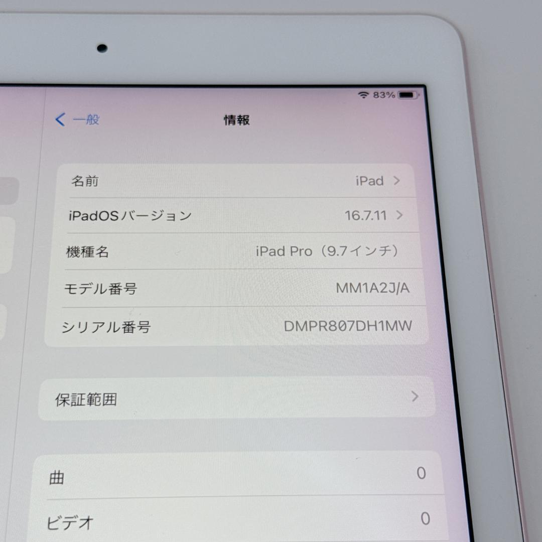 【美品】iPad Pro 9.7インチ 256GB MM1A23J/A