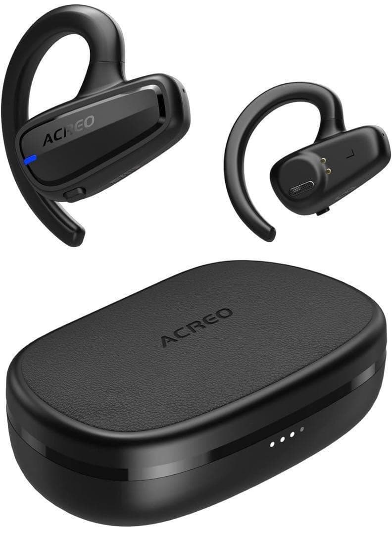 IPX7防水仕様 ブラック 次世代オープンイヤー ワイヤレスイヤホン