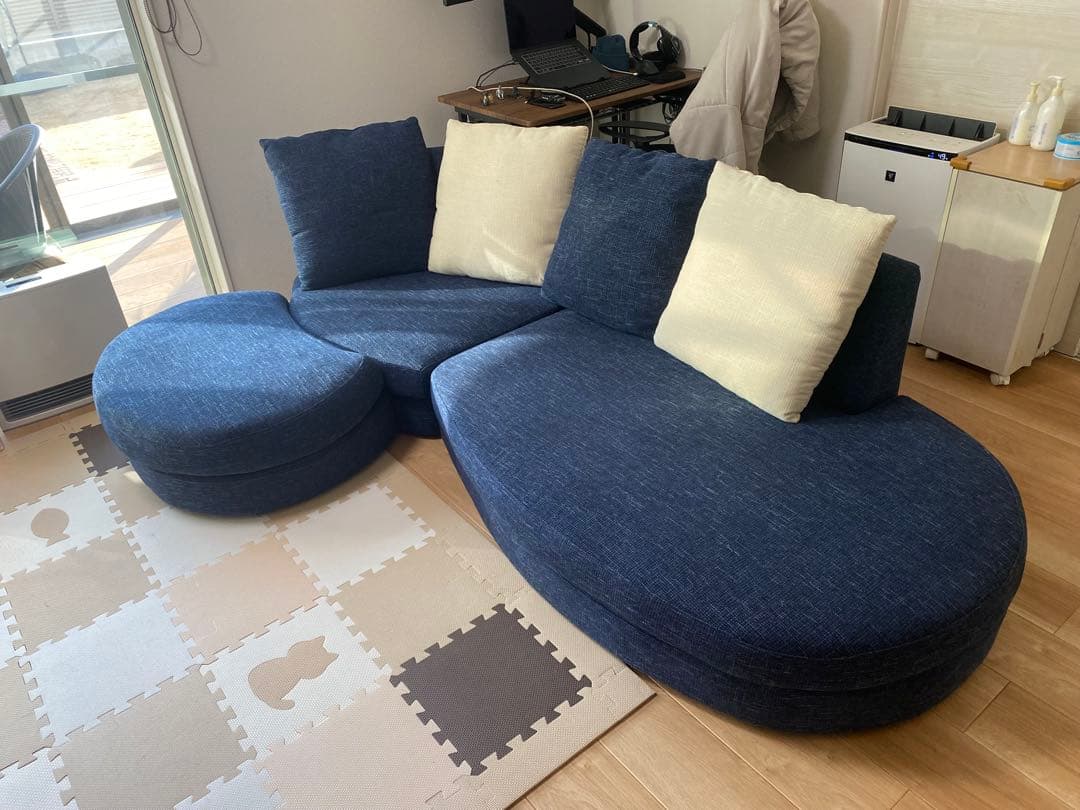 【セット販売】おしゃれカウチソファ　幅2300 ①【合計51000円】