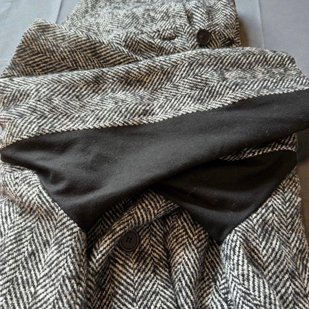 美品✨萌　モユル　MOYURU ウールコート ヘリンボーン アシンメトリー