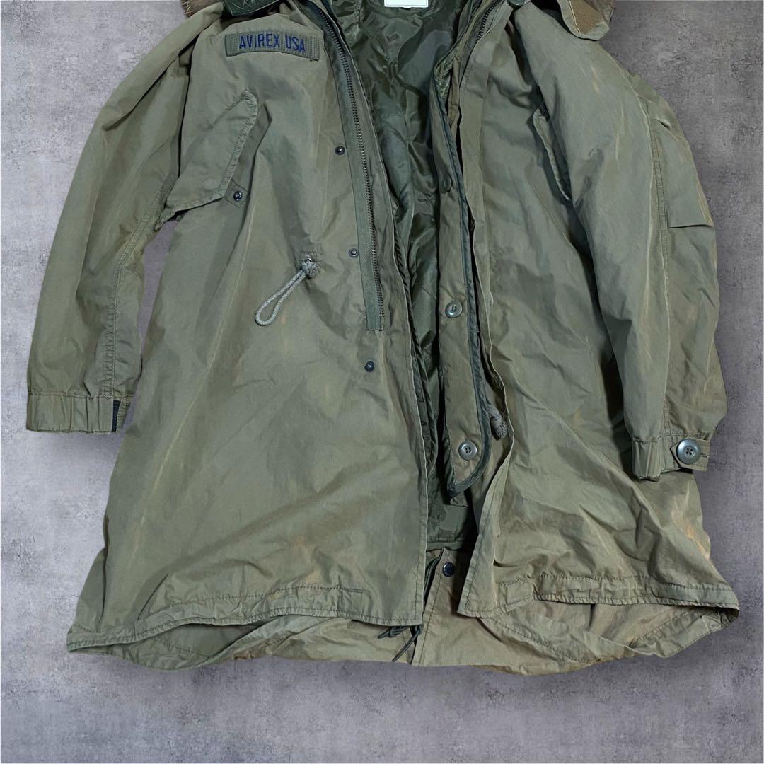AVIREX USA 70s モッズコート カーキ L キルティングライナー