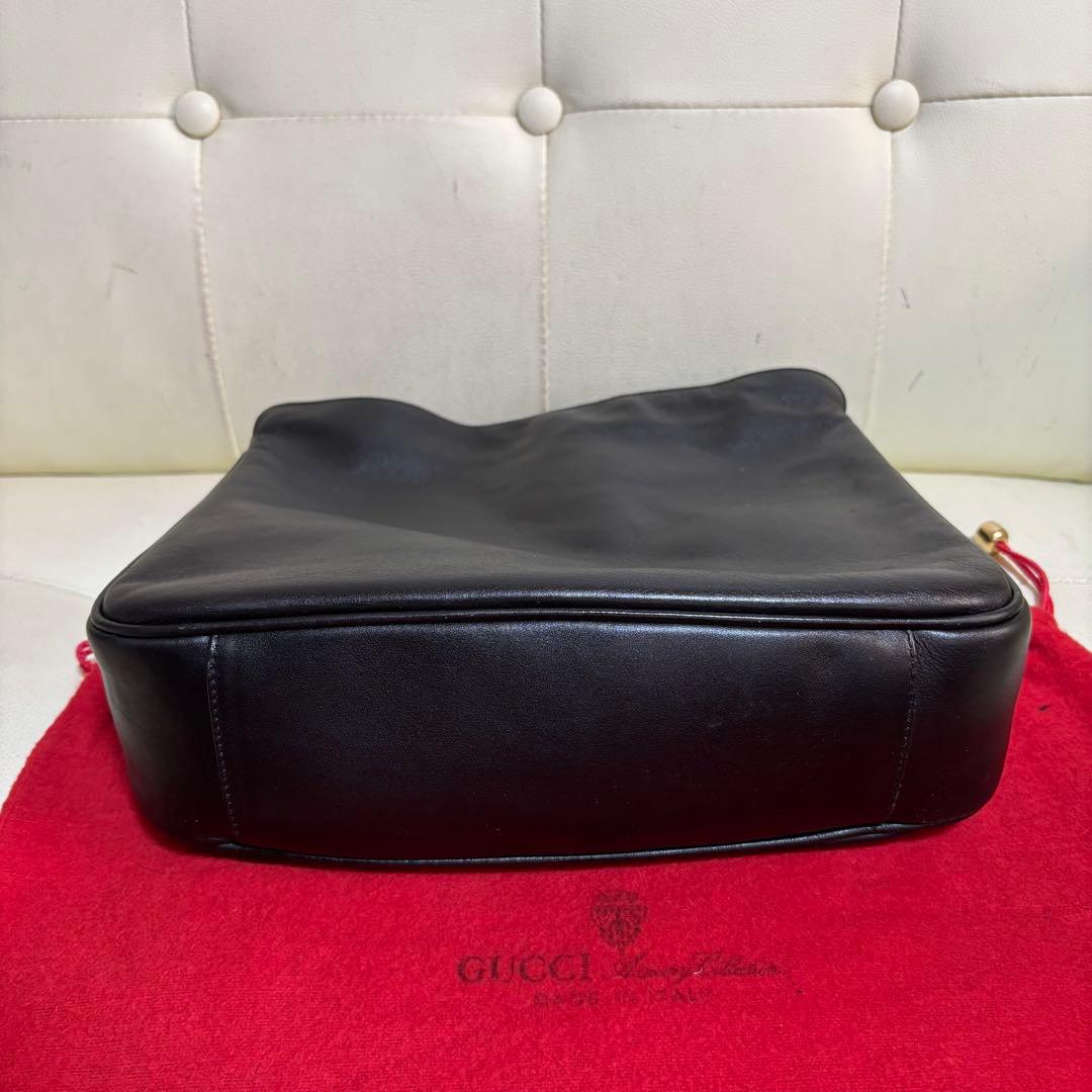 美品　GUCCI オールド　グッチ　バンブー　2way ショルダー バッグ　黒