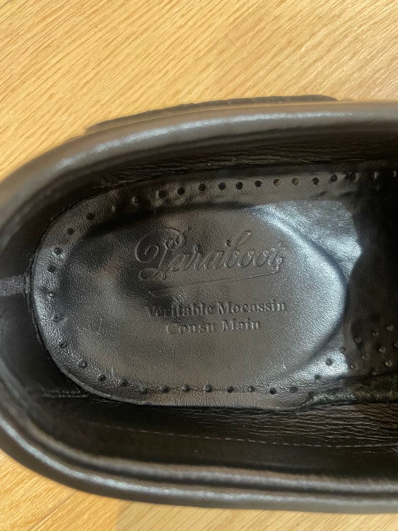 パラブーツ デッキシューズ マロ レザー モカシン 0320 ブラック