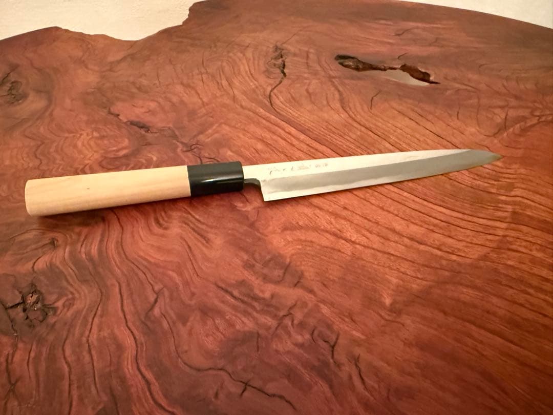 未使用⭐︎ 京都有次　刺身包丁　18センチ　登録有次　白紙鋼　柳刃包丁