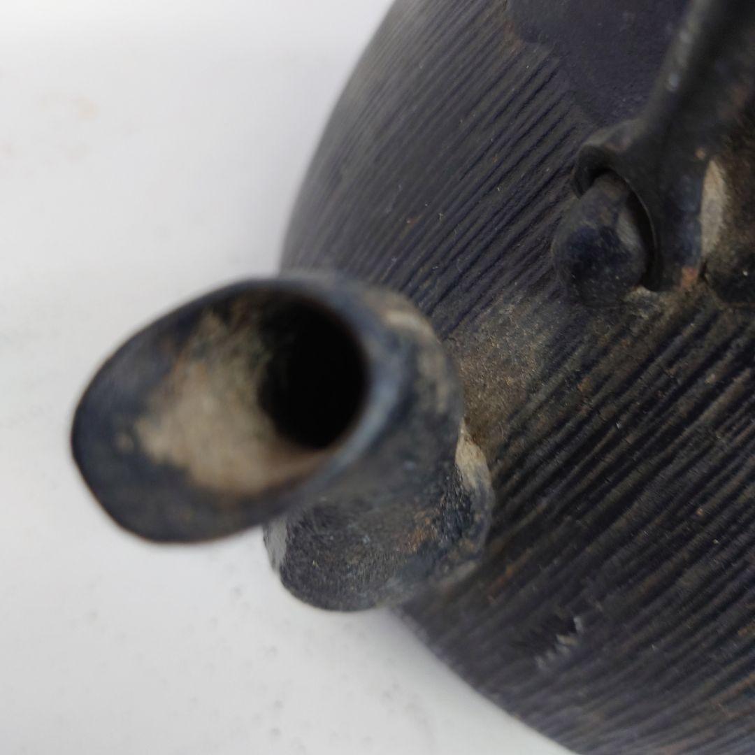 レトロ 花模様 鉄瓶