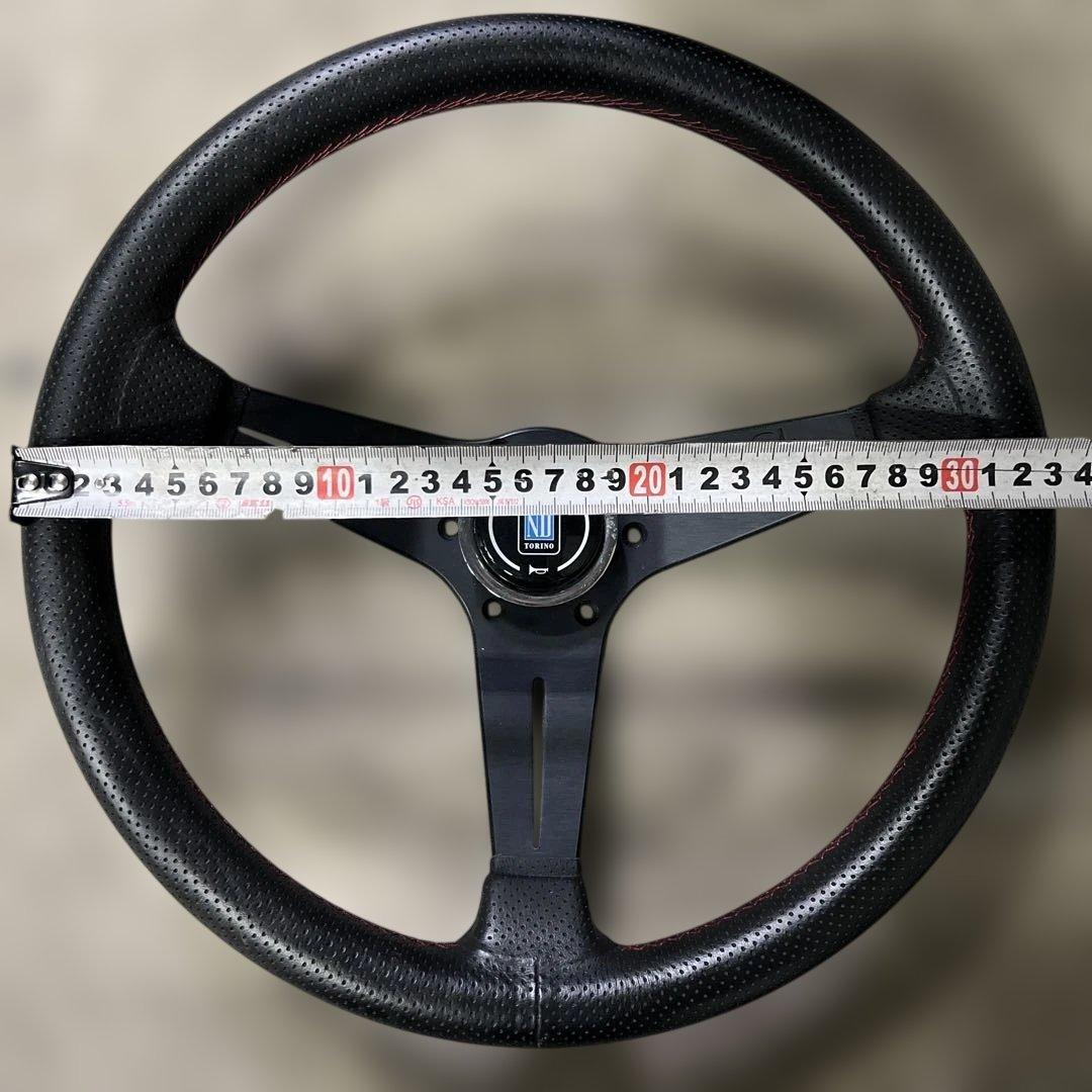 美品 NARDI ステアリング レッドステッチ 黒レザー ディープ 33Φ