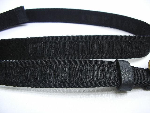 クリスチャンディオール　ロゴ　ナイロンベルト　ブラック　85cm