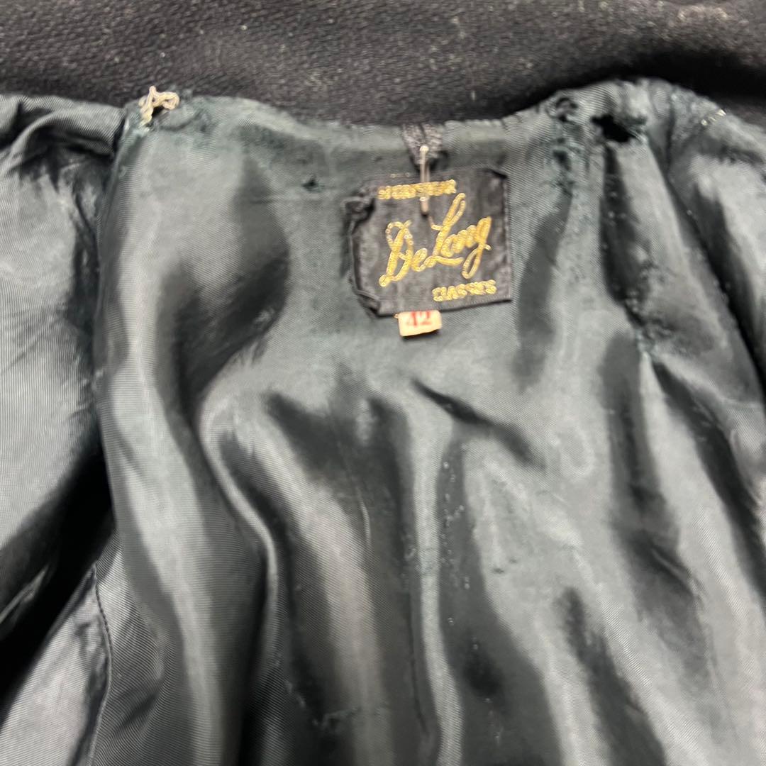 断*中様 60sビンテージ デロングDeLong 筆記体タグ ブラックスタジャン