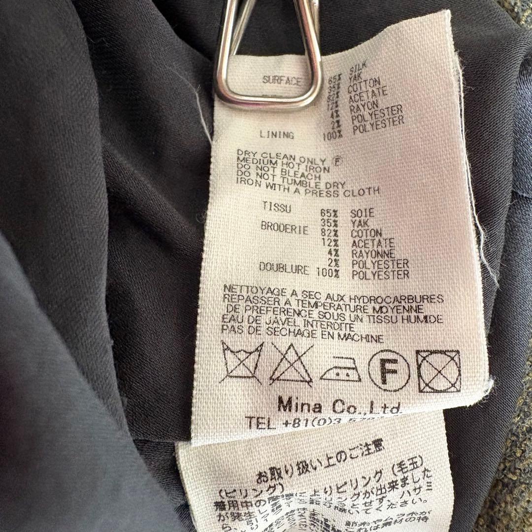 mina perhonenミナペルホネンpebble刺繍 シルクヤクワンピース