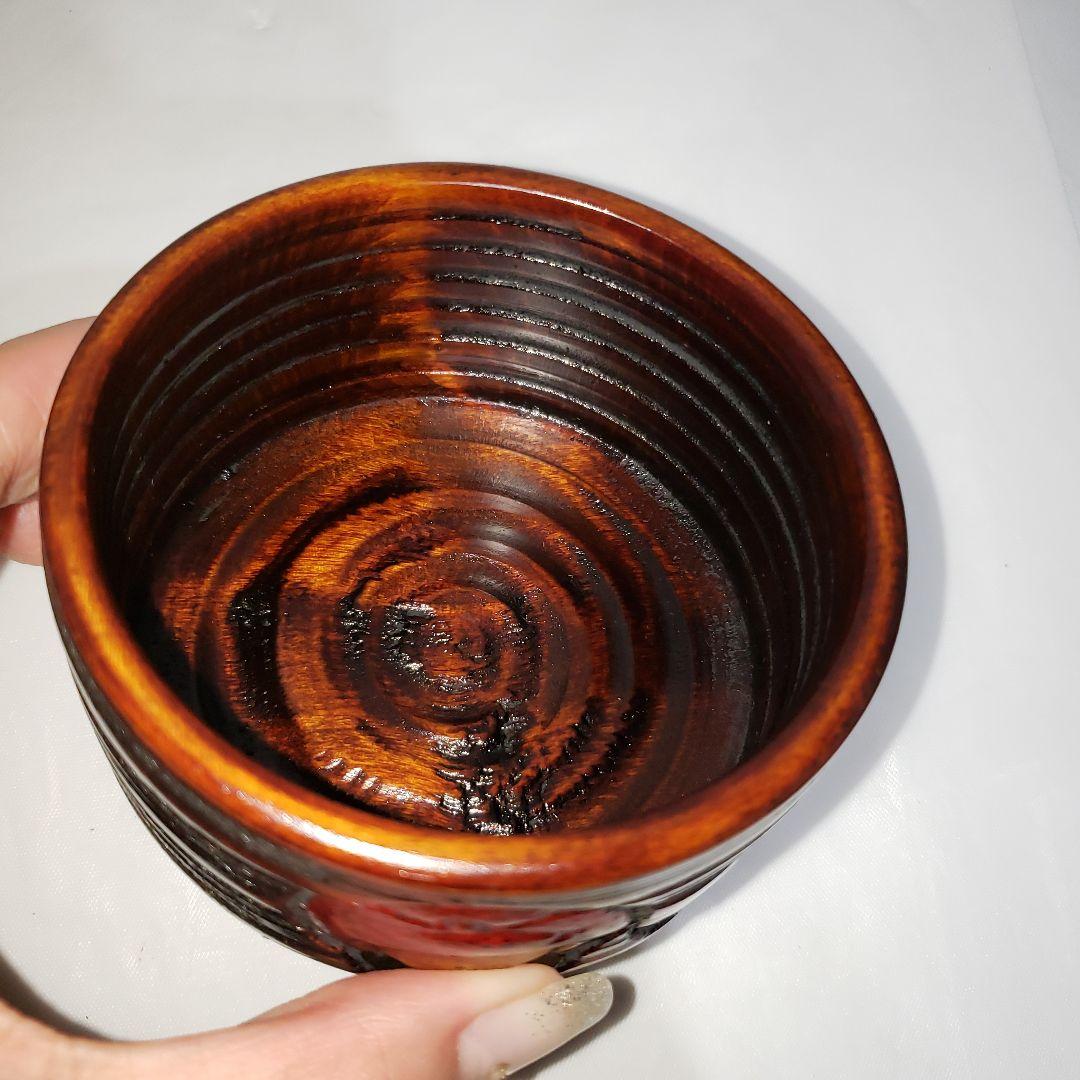 未使用　岡山特産品　鳥城彫　漆器　木製小鉢