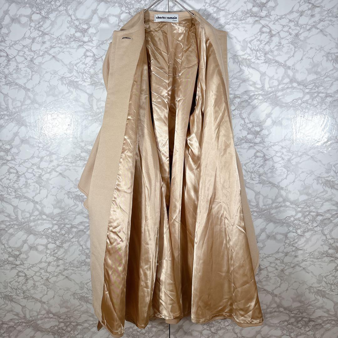 【シャルルロマン】ポンチョ風コート（ベージュ） ロングロード　フランス製