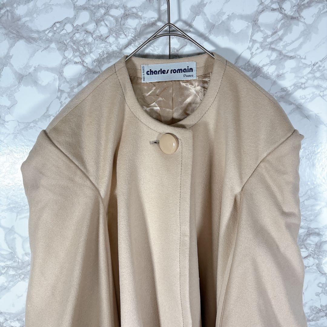 【シャルルロマン】ポンチョ風コート（ベージュ） ロングロード　フランス製