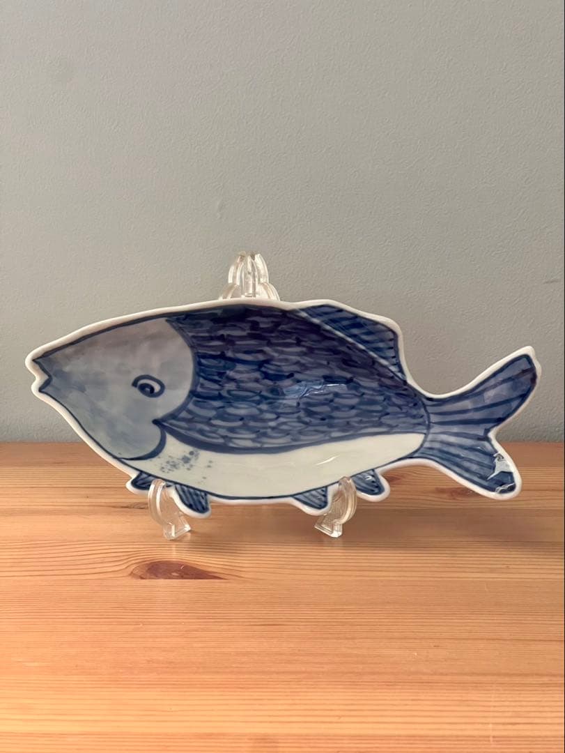 深川製磁 魚彫刻　取皿揃　三つ足 足付皿　5枚　魚型向付　　深川製
