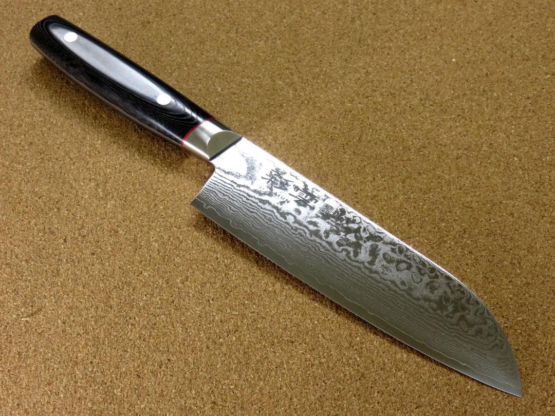 関の刃物 三徳包丁 170mm 彩雲 VG10 33層 ダマスカス 両刃万能包丁