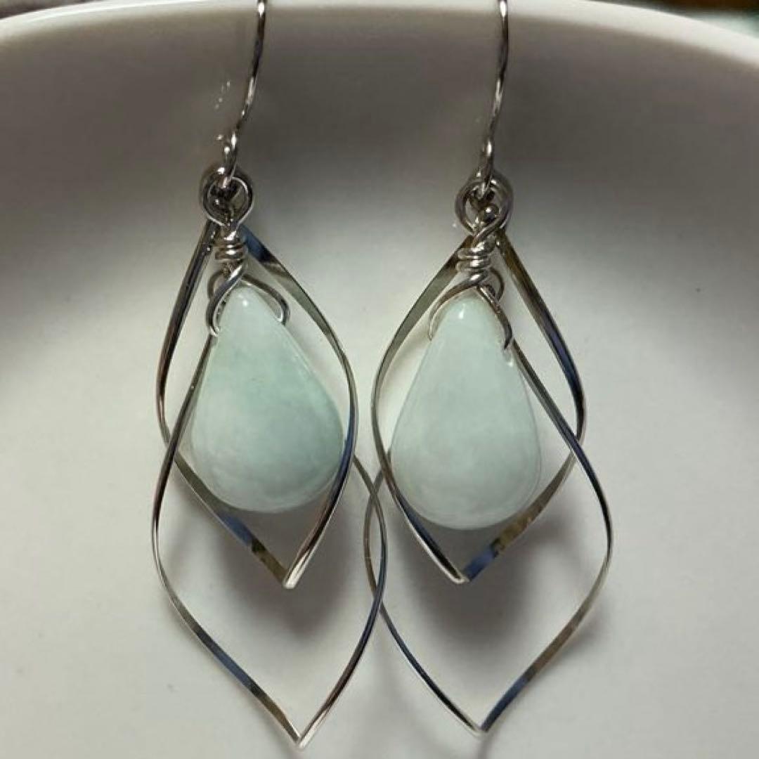 ティアドロップピアス　小滝産翡翠　K14 ゴールドフィルド使用