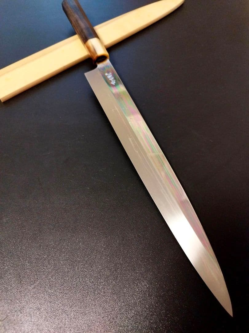 柳刃包丁　青本焼　尺　黒檀柄　未使用　本焼