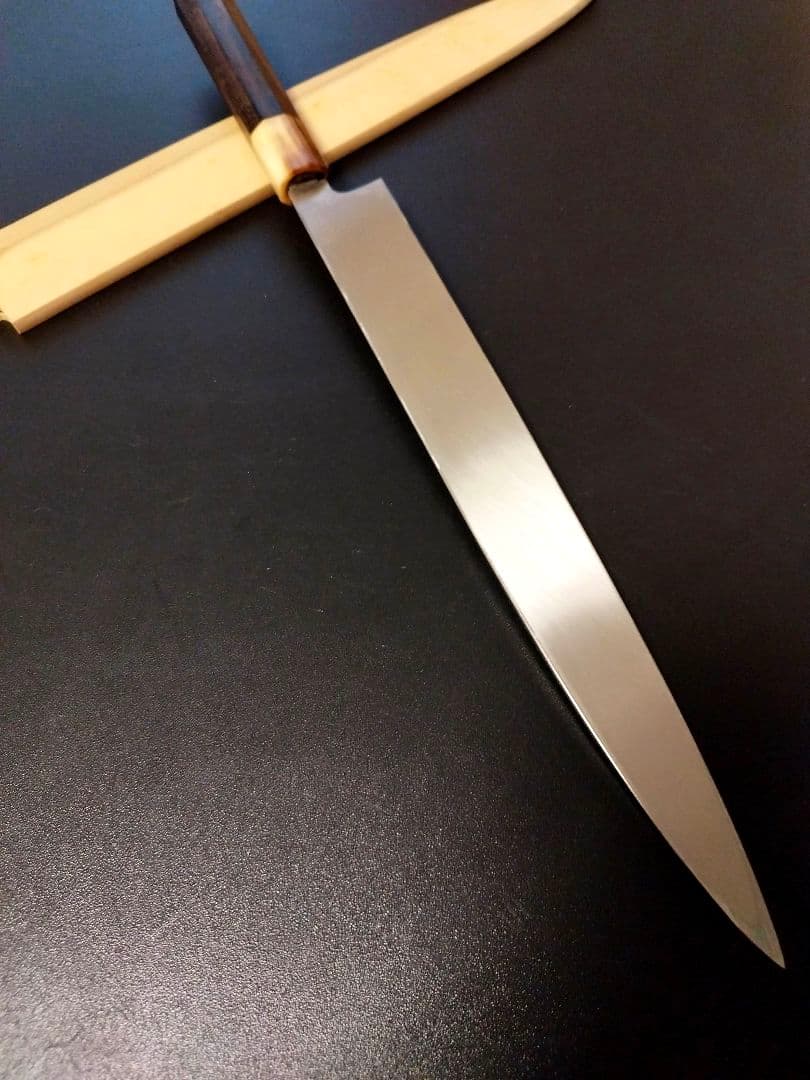 柳刃包丁　青本焼　尺　黒檀柄　未使用　本焼