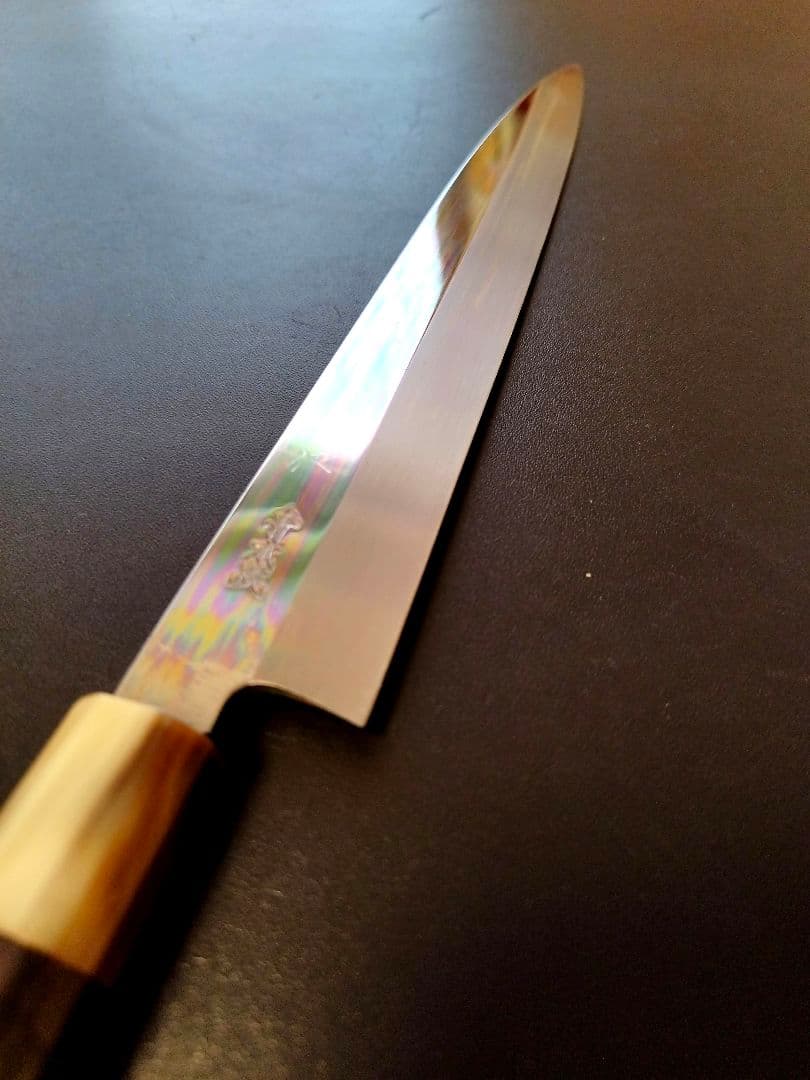 柳刃包丁　青本焼　尺　黒檀柄　未使用　本焼