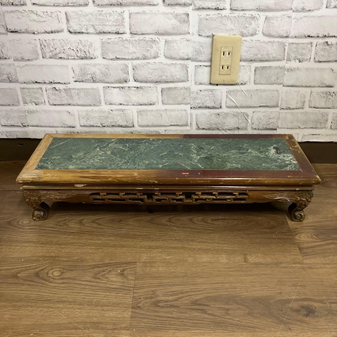 A-1 古道具 花台 飾り台 天然石 大理石 アンティーク 盆栽台 木彫り